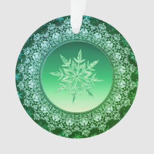 Cristal Snowflake Emerald Noël vert