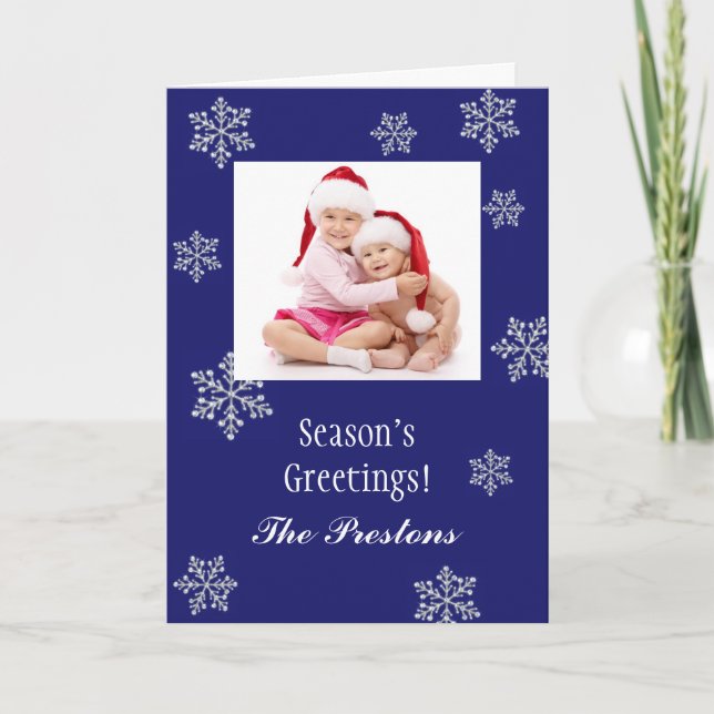 Cristaux neigeux Carte de vacances photo (Devant)