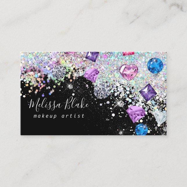 cristaux simulés et carte de visite de parties sci (Devant)