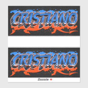 Cristiano prénom Nom Graffiti Autocollant Autocoll