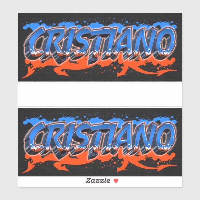 Cristiano prénom Nom Graffiti Autocollant Autocoll (Feuille)