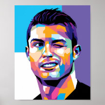 Cristiano Ronaldo en affiche murale de style WPAP 