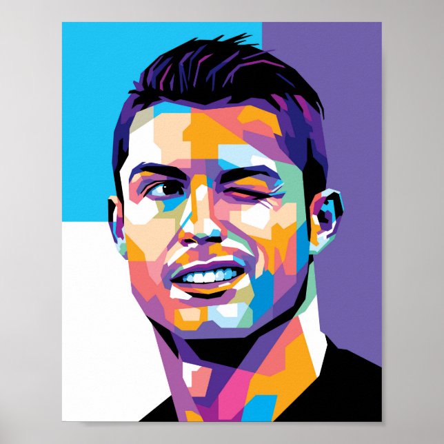 Cristiano Ronaldo en affiche murale de style WPAP  (Devant)