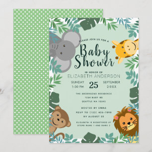 Critère de la jungle Invitation Baby shower