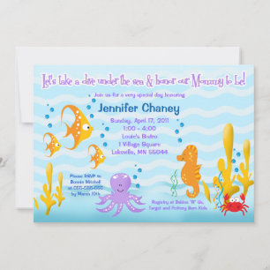 CRITÈRES DE MER BÉBÉ 5x7 Baby shower Invitation