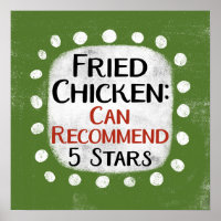 Critique de poulet frit 5 étoiles Poster Mur Art