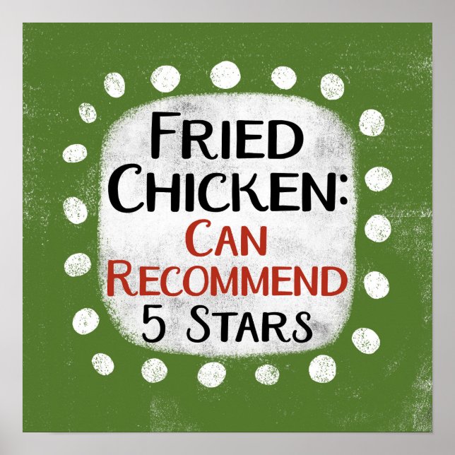 Critique de poulet frit 5 étoiles Poster Mur Art (Devant)