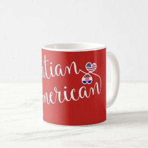 Croate Américain Enmêlé Coeurs Mug