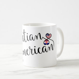 Croate Américain Enmêlé Coeurs Mug