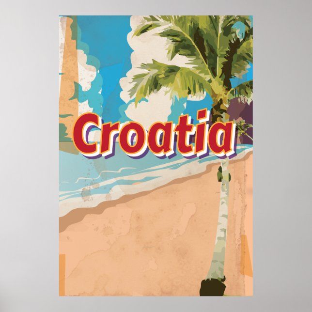 Croatie affiche de voyage vintage (Devant)