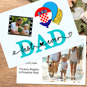 Croatie Meilleur papa jamais Carte photo, Drapeau,