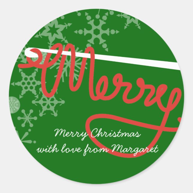 Crochet crochet Joyeux fil de Noël étiquette cadea (Devant)