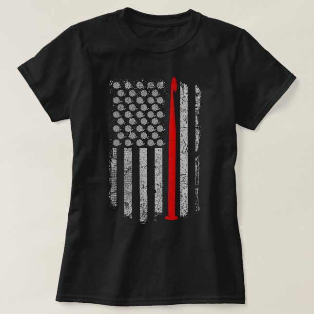 Crochet - Etats-Unis - T-shirt de drapeau (Design devant)