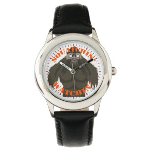 Crochet' montre en acier inoxydable noir