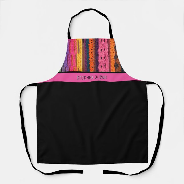 Crochet Queen cadeau tout-en-un impression tablier (Recto)