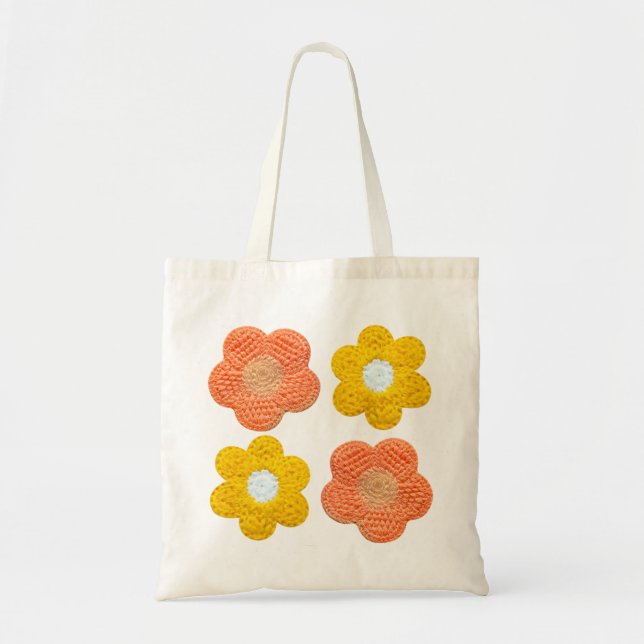 Crochet-Style Floral Tote Bag – Handmade Look (Devant)