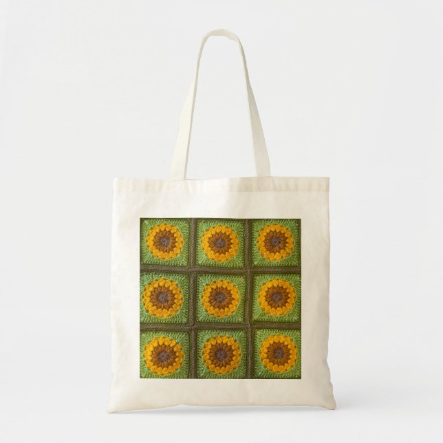 Crochet Sunflowers Tote Bag (Devant)