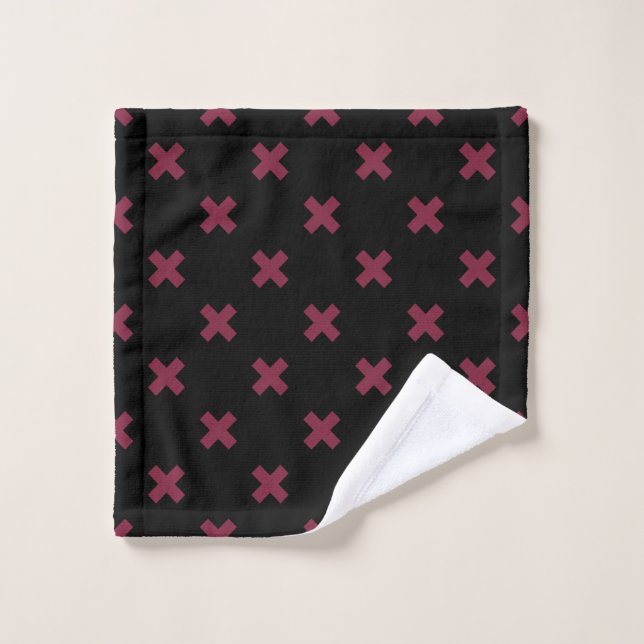 Crochets Mulberry sur noir (Gant de toilette)