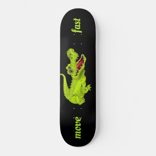 Crocodile CEO drôle sur skateboard noir (Recto)