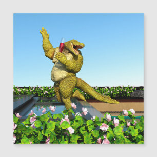Crocodile drôle Champagne Fête Piscine Art