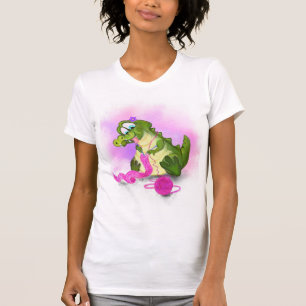 Crocodile Knits Pink Écharpe T-shirt amusant - Pei