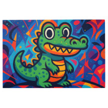 Crocodile Vert Metal Art