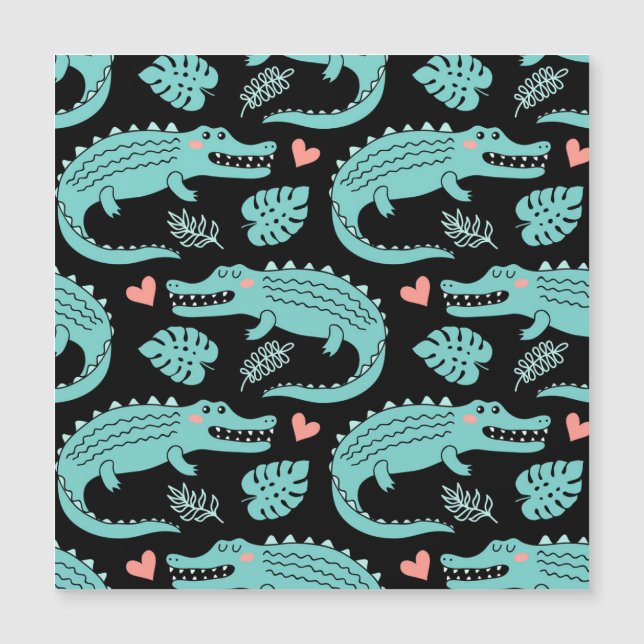 Crocodiles de caricatures, motif mignon sans soudu (Devant)