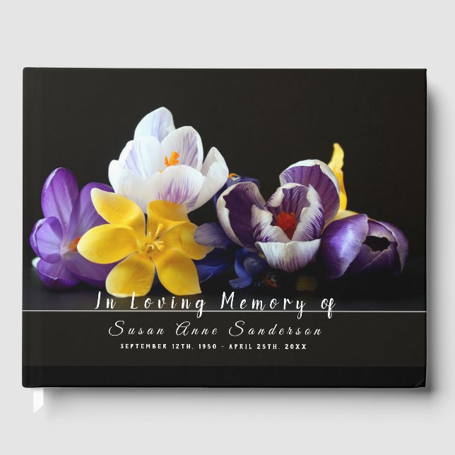 Crocus Flowers Funeral Memorial Livre d'or (Recto)