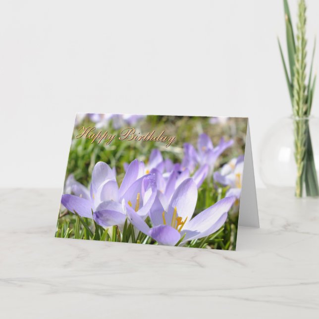 Crocus pourpre - Carte d'anniversaire -Personnalis (Devant)