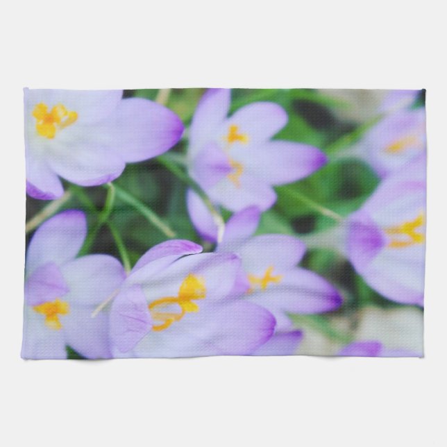 Crocus pourpre printanier fleurit Serviettes de cu (Horizontal)