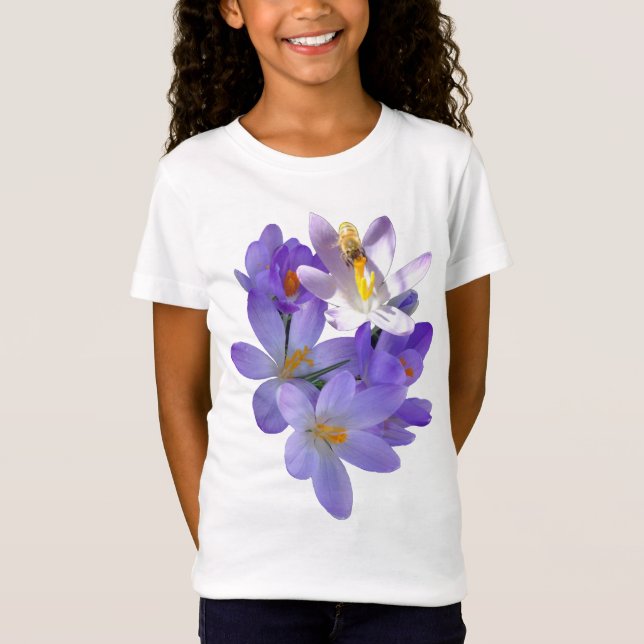 Crocus pourpres avec T-shirt Bee Girls (Devant)