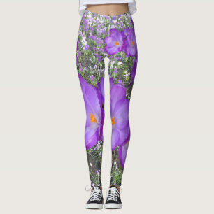 Crocus pourpres Fleurs de printemps Leggings