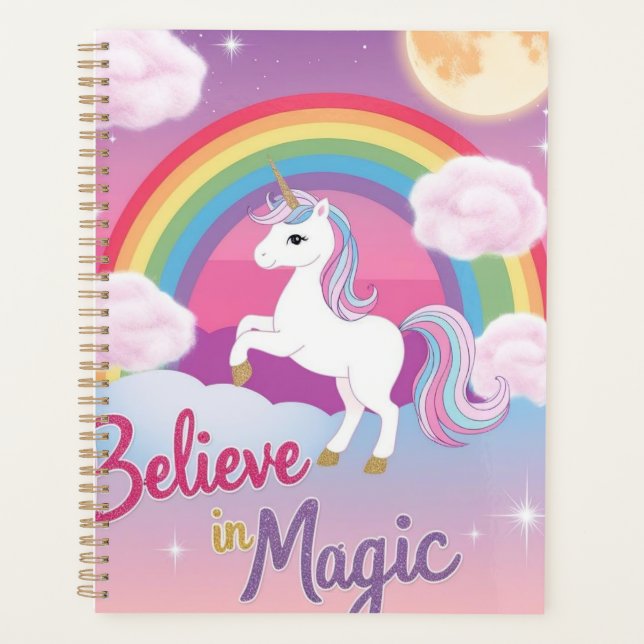 Croire à la magie avec licorne et arc-en-ciel (Devant)