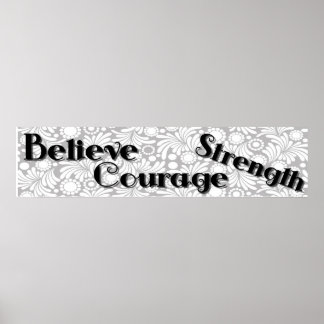 Croire Courage Force Mur Poster Bannière