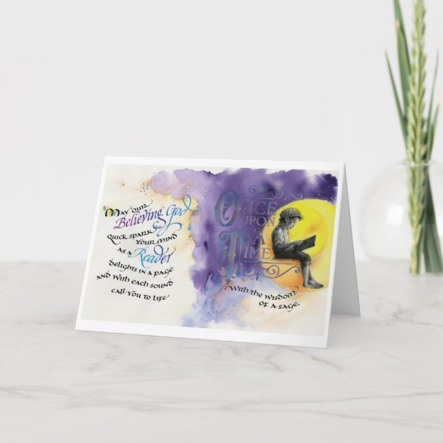 Croire Dieu/Lecteur, Carte de voeux pliée, 5"x7" (Devant)