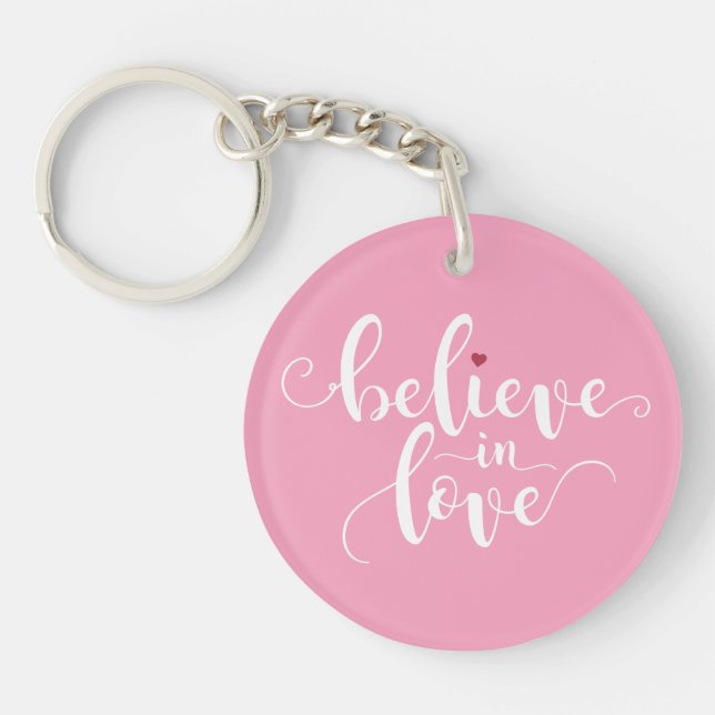 Croire en amour Valentine Calligraphie | Porte-clé (Devant)