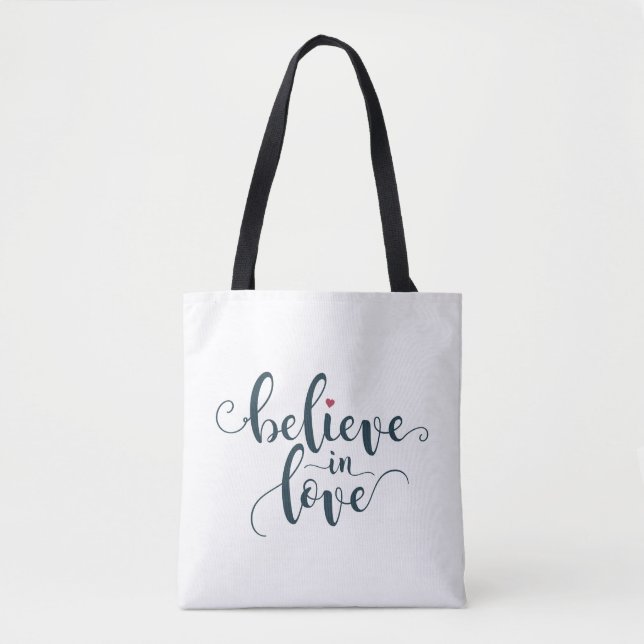 Croire en amour Valentine Calligraphie | Sac fourr (Devant)
