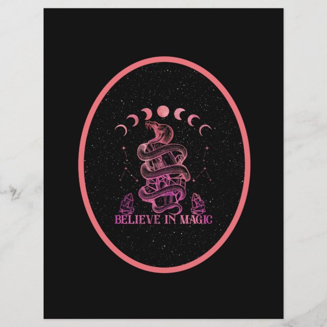 Croire En Magic Celestial Wiccan Scrapbook Papier (Devant)