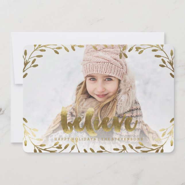Croire en or | Carte Whimssel Wreath Holiday (Devant)