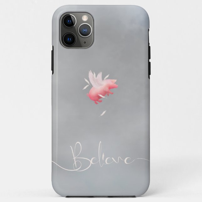 Croire-Falling Pig Feathers Coque-Mate coque iphon (Dos)