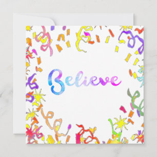 Croire la typographie aquarelle Art Confetti
