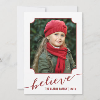 Croire rouge | Carte de vacances photo