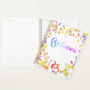Croire Typographie Aquarelle Confetti Art Planne