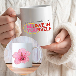 "Crois-toi en toi-même" Hibiscus Flower Mug