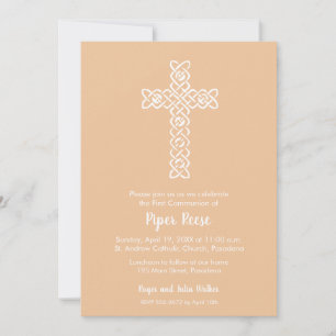 Croisez sur la pêche Baptême, Christening Invitati