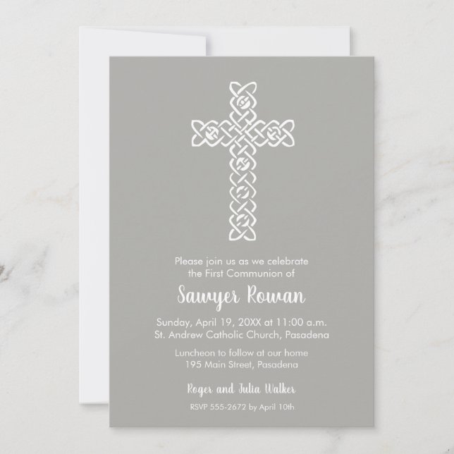 Croisez sur les invitations de première communion  (Devant)