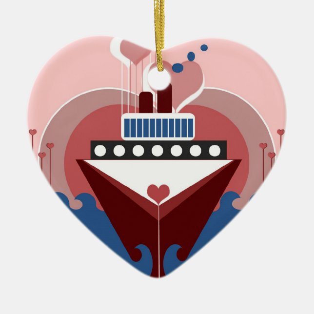 Croisière Amour Mariage Ornement personnalisé Favo (Devant)