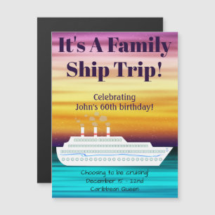 Croisière Bateau Coucher de soleil Magnet de porte