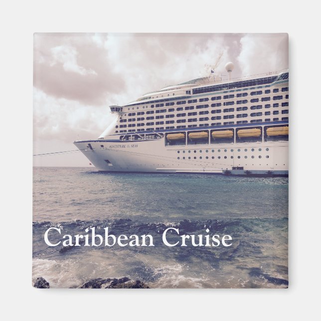 Croisière des Caraïbes - Aimant Carré de 2 pouces (Devant)