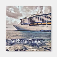 Croisière des Caraïbes - Aimant Carré de 2 pouces